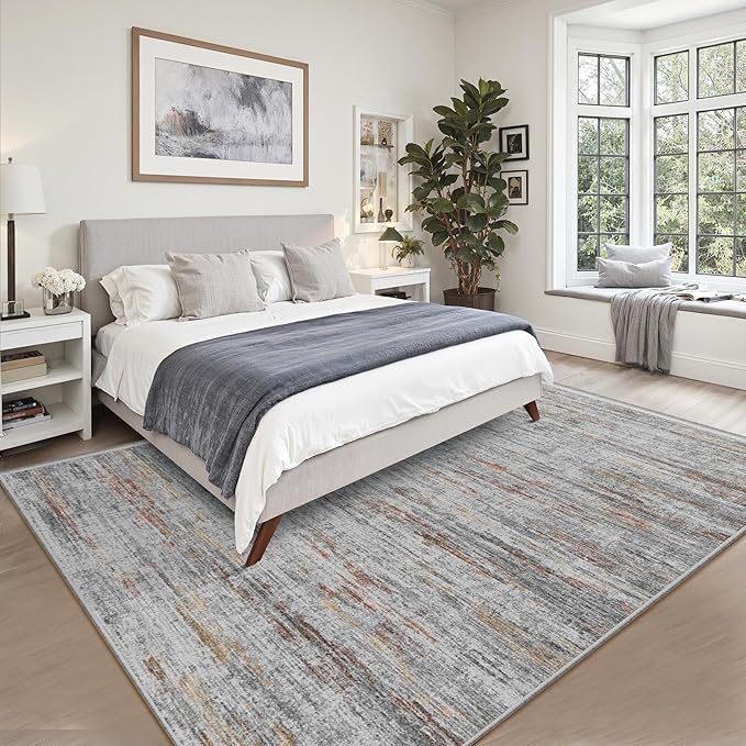 8x10 Area Rugs for Living Room, Modern Abstract Non-Slip Backing Washable Rugs - Image 6