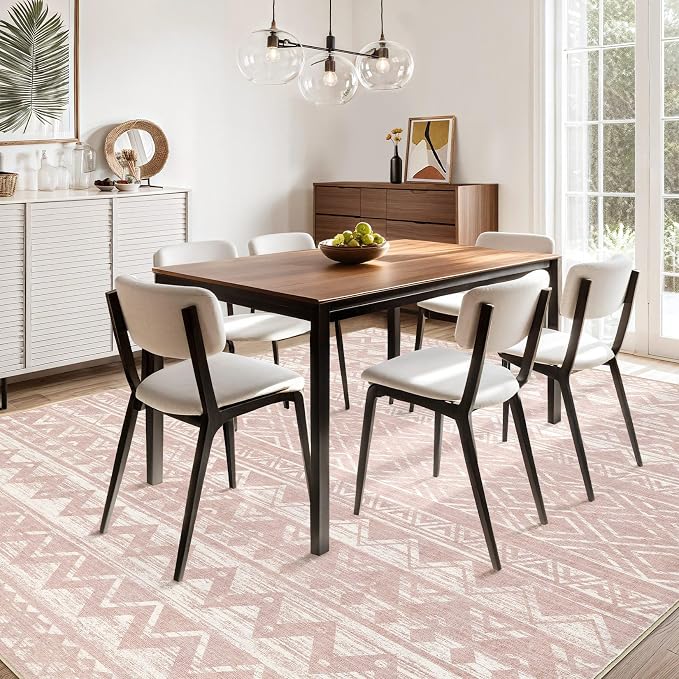 cotiled Boho 5x8 Area Rugs for Living Room: Soft Moroccan Washable Rug | Solve - Image 6