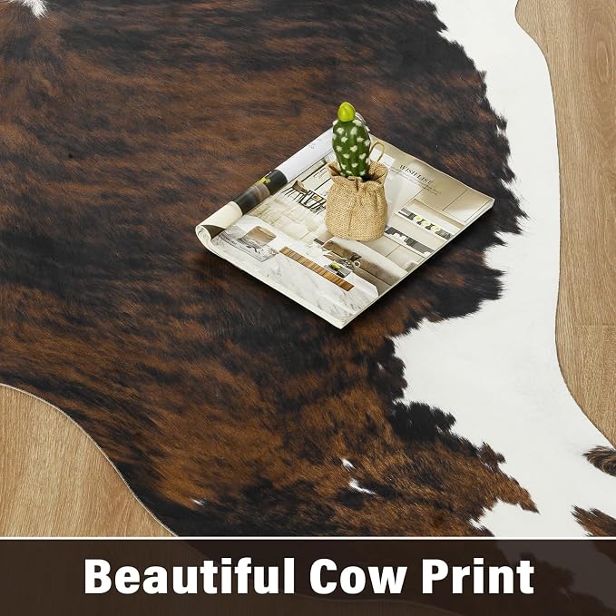 AROGAN Western Decor Faux Fur Cowhide Rug, 6.2x7 Feet Premium Animal Skin Cow - Image 9