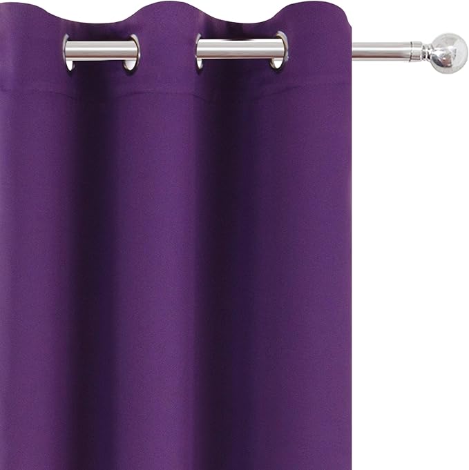 LEMOMO Purple Blackout Curtains 34 x 54 Inch Length/Set of 2 Curtain - Image 7