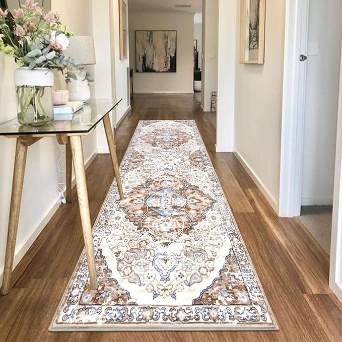 HEBE Hallway Runner Rug 2'8''x8' Washable Vintage Distressed Area Rugs Non Slip - Image 6