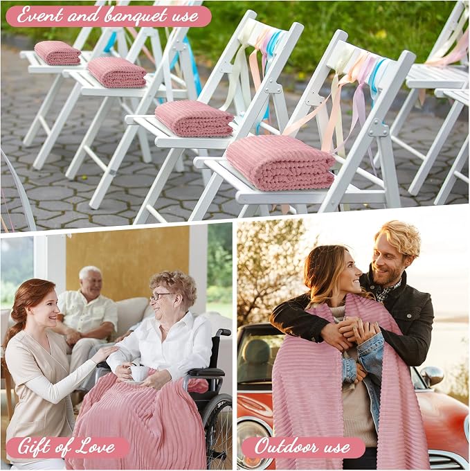 Buryeah 12 Pcs Flannel Throw Blanket Bulk 50 x 60 in Sleepover Blanket Outdoor - Image 5