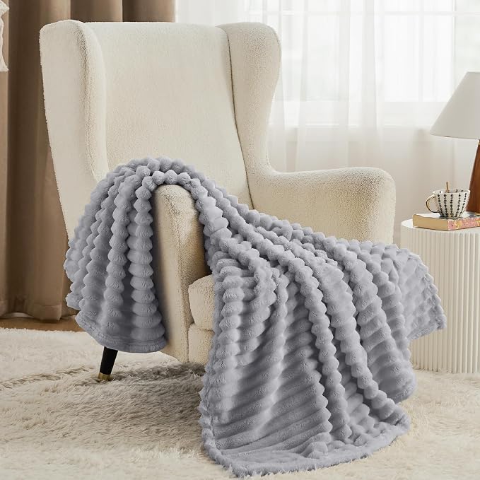 Bedsure GentleSoft Grey Throw Blanket - Image 2