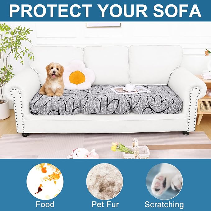 Smiry Printed Couch Cushion Covers, Stretch Soft Couch Covers - Image 7