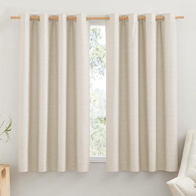 NICETOWN 100% Absolutely Blackout Linen Curtains by NICETOWN