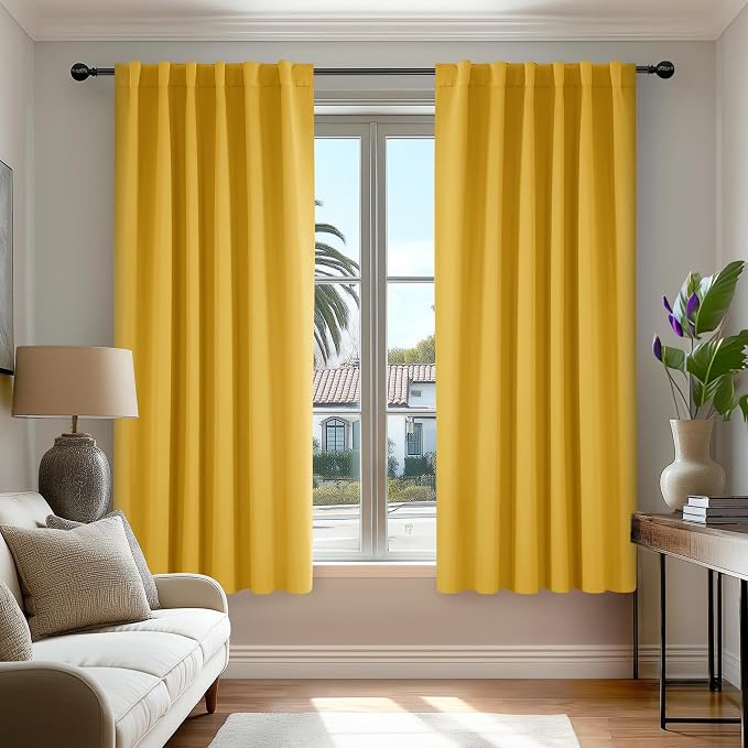 Deconovo Blackout Curtains, Thermal Insulated, W52 x L45 2 Panels, Back Tab by Deconovo