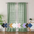 Simplebrand Sage Green Semi Sheer Curtains 96 Inches Long 2 Panels, Light by Simplebrand