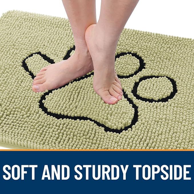 OLANLY Dog Door Mat for Muddy Paws 30x20, Paw Print Design, Absorbs Moisture - Image 4