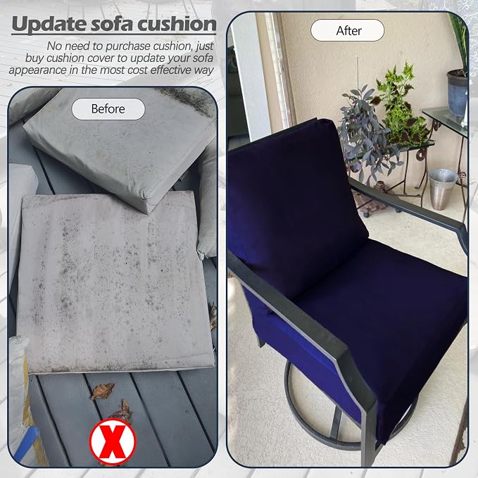 Sqodok Outdoor Cushion Covers 21x19 inch, Wicker Chair - Image 8