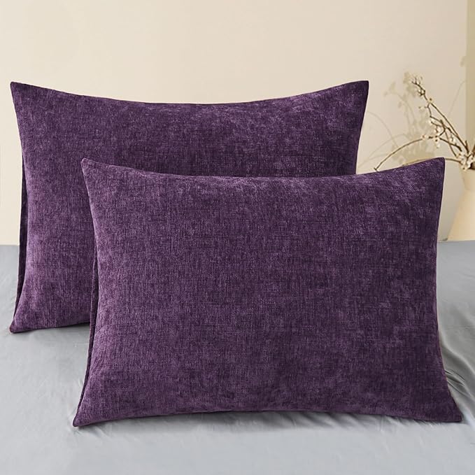 CaliTime Throw Pillow Covers Decorative 20 X 26 Inches Pack of 2 Cozy Chenille by CaliTime