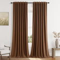 Guken 100% Blackout Linen Curtains 108 Inch Length 2 Panels Set by Guken