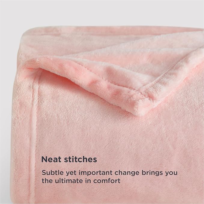 Bedsure Fleece Blanket Twin Blanket Pink - Image 5