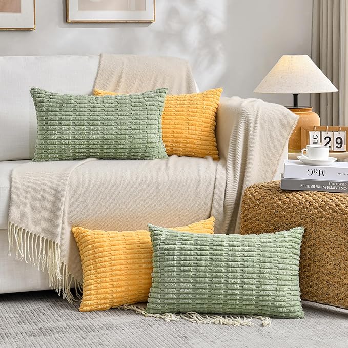 Fancy Homi Set of 4 Spring Lumbar Rectangle Decorative Throw Pillow Covers by Fancy+Homi