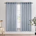 MIULEE Chambray Blue Linen Curtains 72 Inch Length 2 Panels by MIULEE