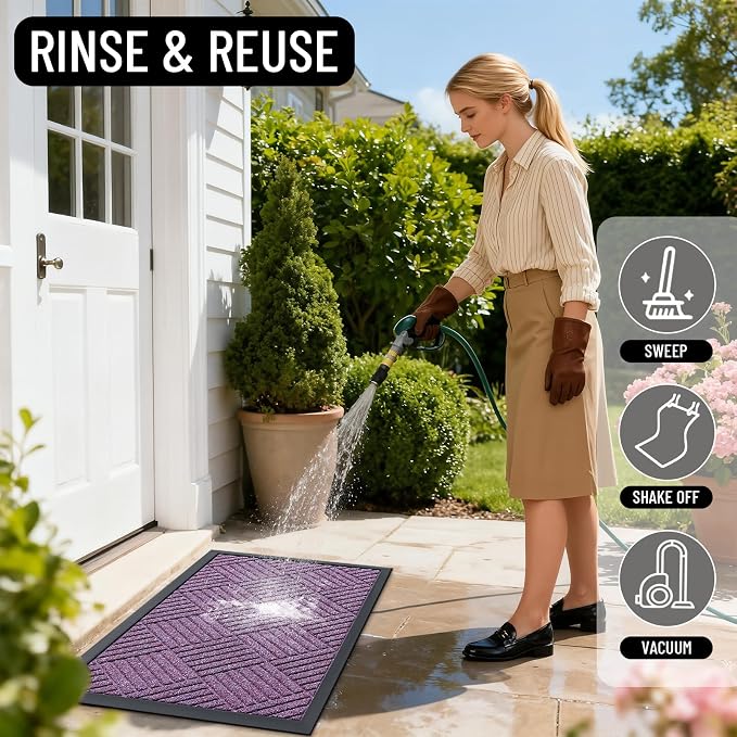 OLANLY Front Door Mat Outside Entrance 47x32, Waterproof Heavy-Duty Doormat | - Image 8