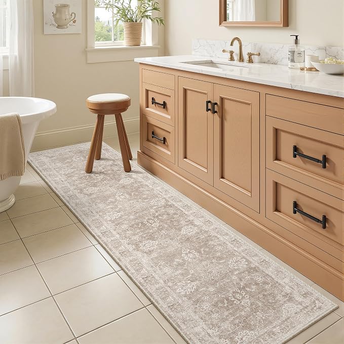 Madane 2x6 Washable Runner Rug Non-Slip, Vintage Kitchen Hallway Rug - Image 3