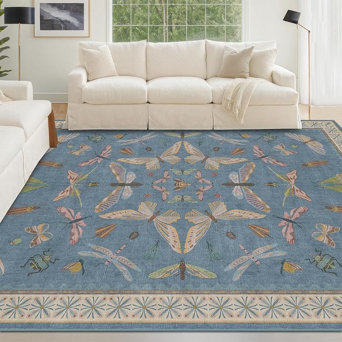 Blue Washable Kids Playroom Rug - Image 8