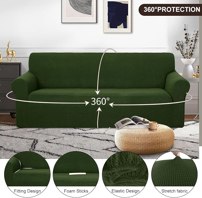U-NICE HOME Oversized Stretch Sofa Slipcover, Soft Jacquard Fabric Couch Cover - Image 3