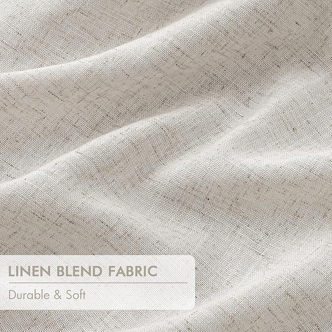 MIULEE Birch Pinch Pleated 100% Blackout Linen Curtains 40x90 Inches | Room - Image 6
