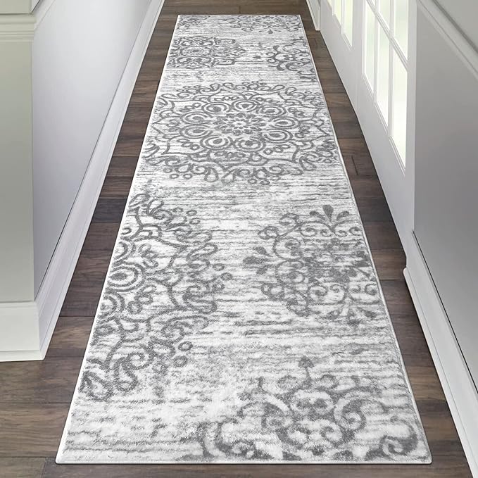 HEBE Hallway Runner Rug 2'x8' Washable Vintage Distressed Area Rugs Non Slip by HEBE
