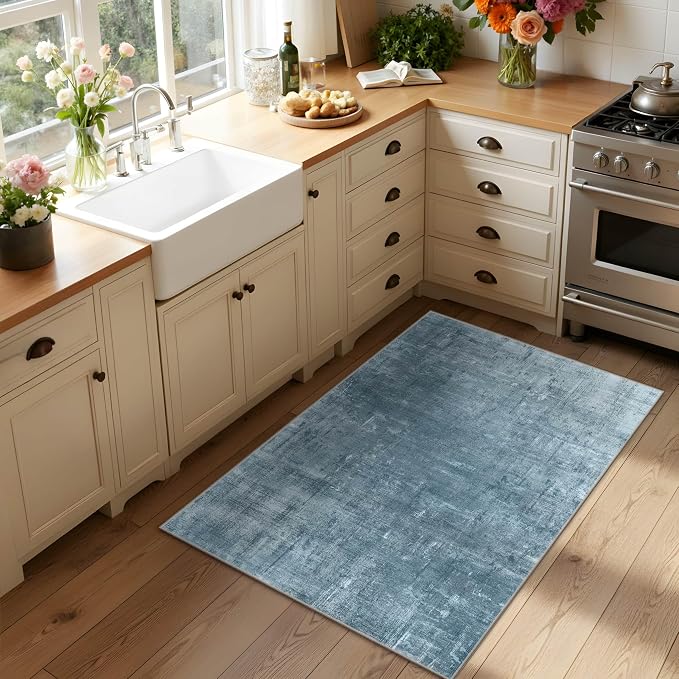 Latte&Fog 2x3 Entryway Rug, Small Modern Abstract Door Mat, Boho Non Slip Low - Image 3