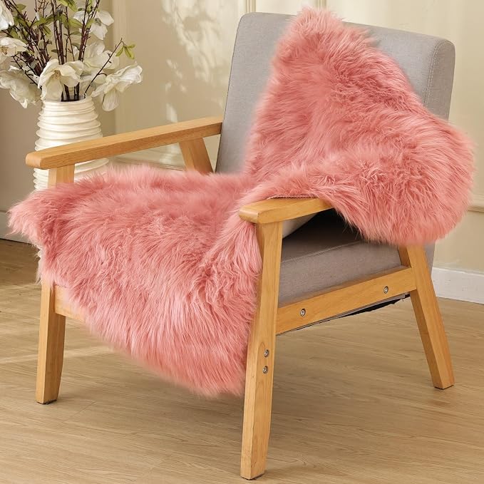 ORINOVA Pink Fluffy Sheepskin Fur Area Rugs by ORINOVA