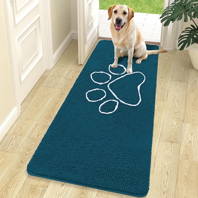 OLANLY Dog Door Mat for Muddy Paws 70x24, Paw Print Design, Absorbs Moisture by OLANLY