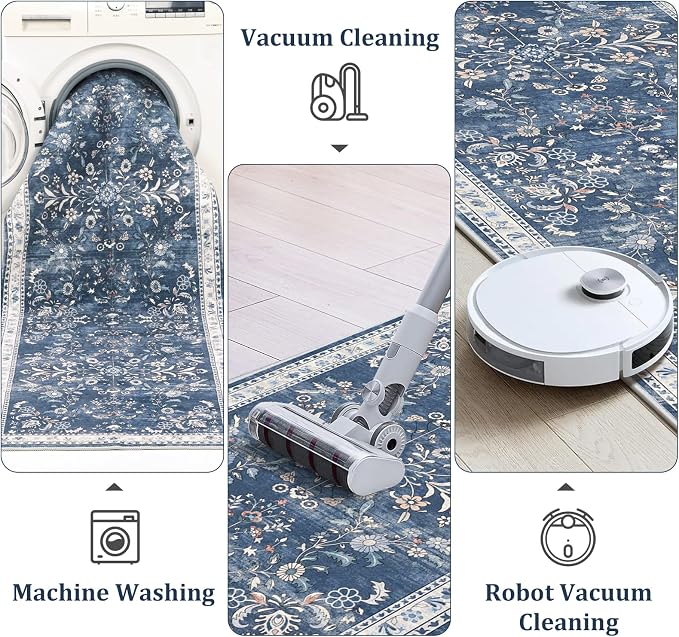 Yamaziot Washable Runner Rug 2x8 – Non Slip Boho Floral Hallway Runner Rug - Image 5