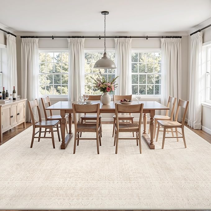 6x9 Area Rugs for Living Room: Vintage Boho Neutral Washable Rug Indoor Soft - Image 9