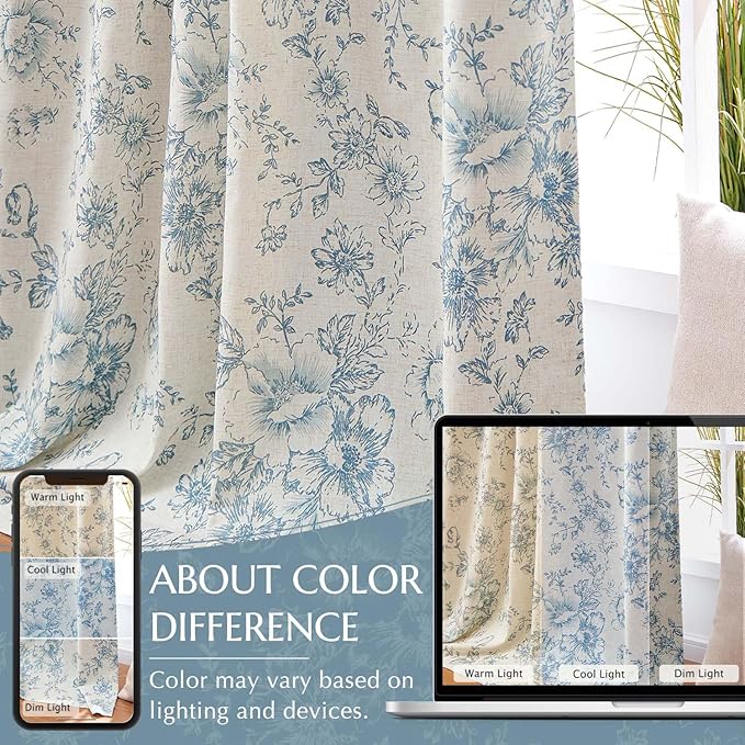 jinchan Blackout Floral Curtains - Image 6