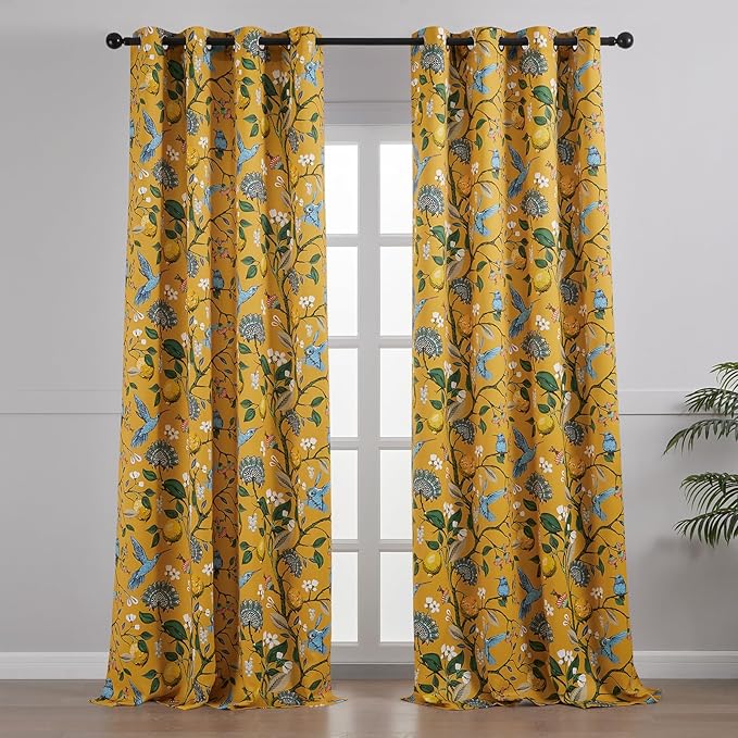 Topfinel 90 Inches Long Curtains & Drapes 2 Panels, Unique Nature Luxury - Image 2