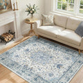 RELEANY Washable Area Rug, Water Repellent, Pet Friendly, Vintage Floral Boho by RELEANY