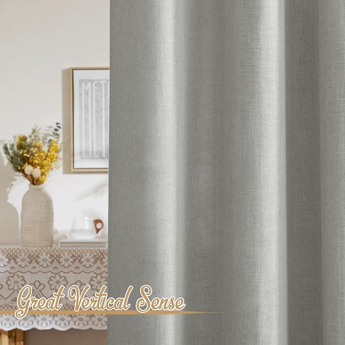 NICETOWN Linen Gray Sheer Curtains - Image 5