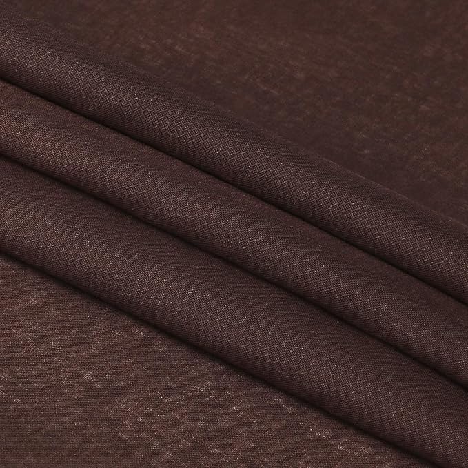 DWCN Brown Sheer Curtains Semi Transparent Voile Rod Pocket Curtains - Image 6