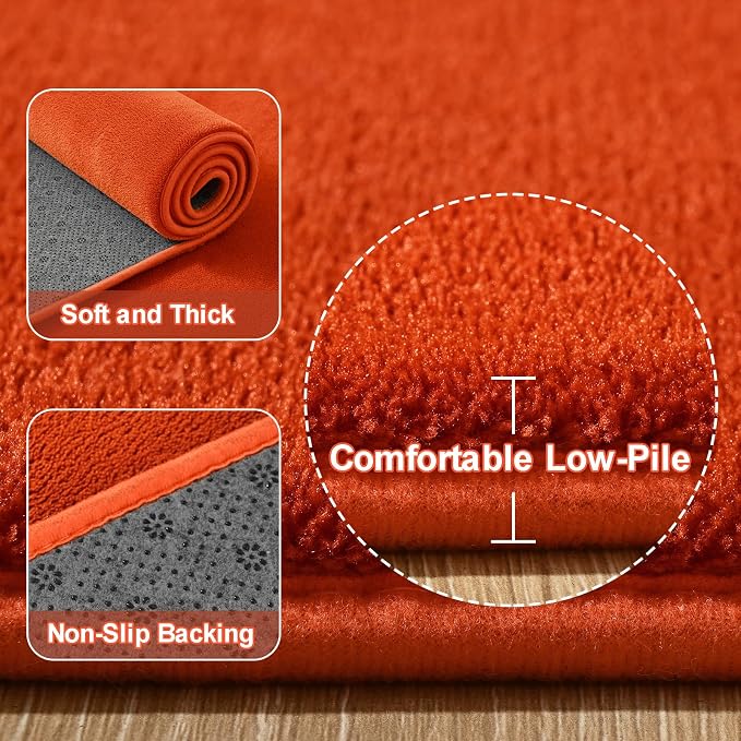 Amearea Large Modern Area Rugs for Bedroom Living Room, 5x8 Feet Orange - Image 3