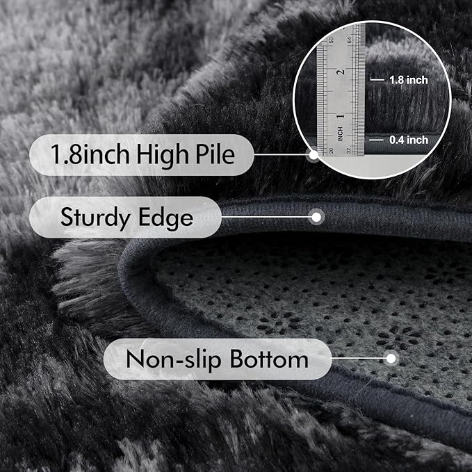 8x10 Ft Extra Large Shag Rugs for Living Room, Tie Dyed Ultra Soft Fluffy Furry - Image 5