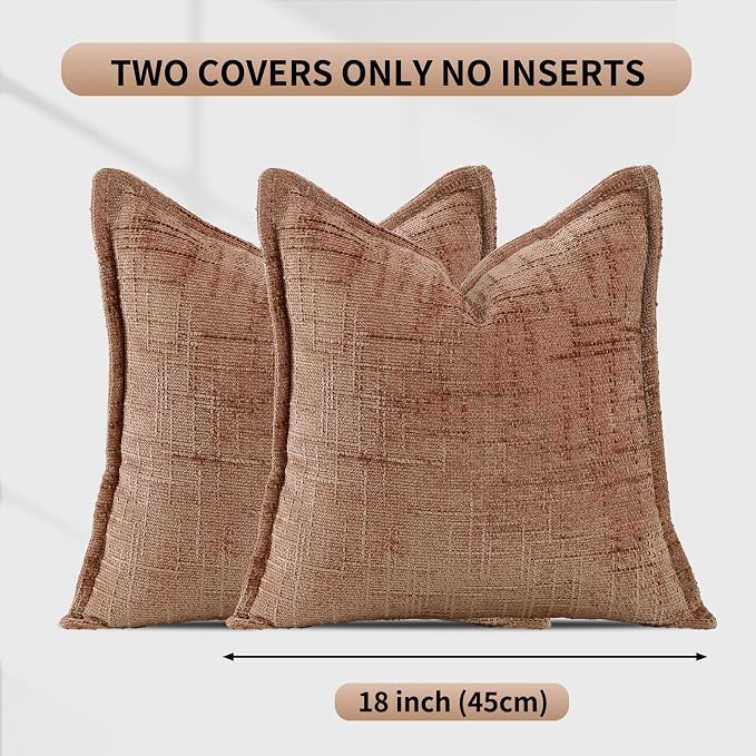 HPUK Fall Chenille Soft Throw Pillow Covers 18x18 Set of 2, Accent Cushion - Image 7