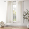 Nanspring Ivory White Linen Curtains 63 Inches Long by Nanspring