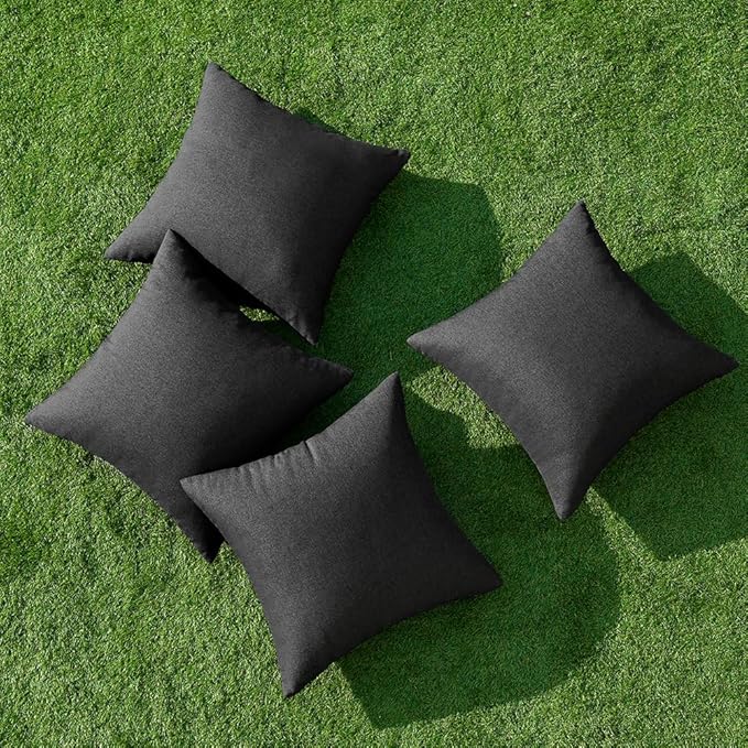 MIULEE Pack of 4 Decorative Outdoor Throw Pillow Covers Linen Waterproof Pillow - Image 4