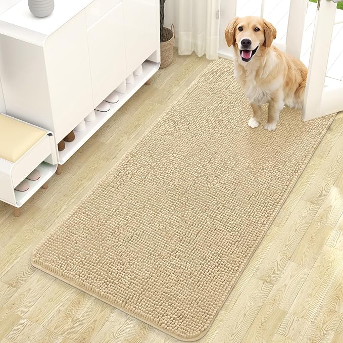 OLANLY Dog Door Mat for Muddy Paws 47x24, Absorbs Moisture and Dirt, Absorbent by OLANLY