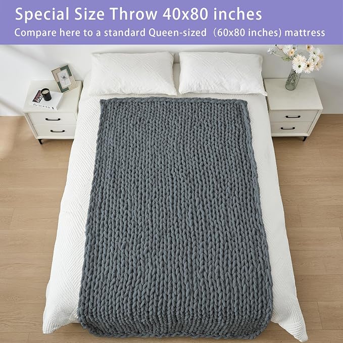 Bigacogo Chunky Knit Throw Blanket - Image 6