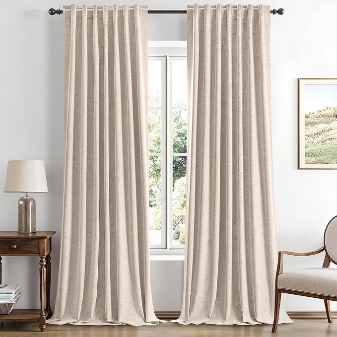 MIULEE 100% Blackout Linen Curtains by MIULEE