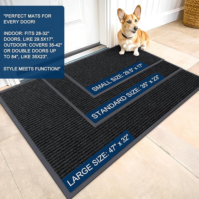 OLANLY Front Door Mat 59x23, Waterproof Heavy-Duty Indoor Outdoor Doormat | - Image 2