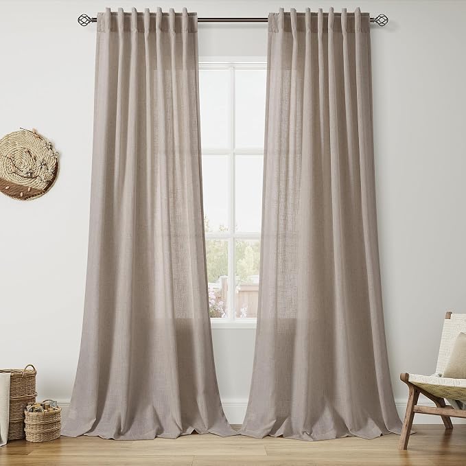 Nanspring Ecru Curtains 102 Inches Long by Nanspring