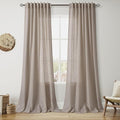 Nanspring Modern Farmhouse Linen Curtains 96 Inches Long by Nanspring