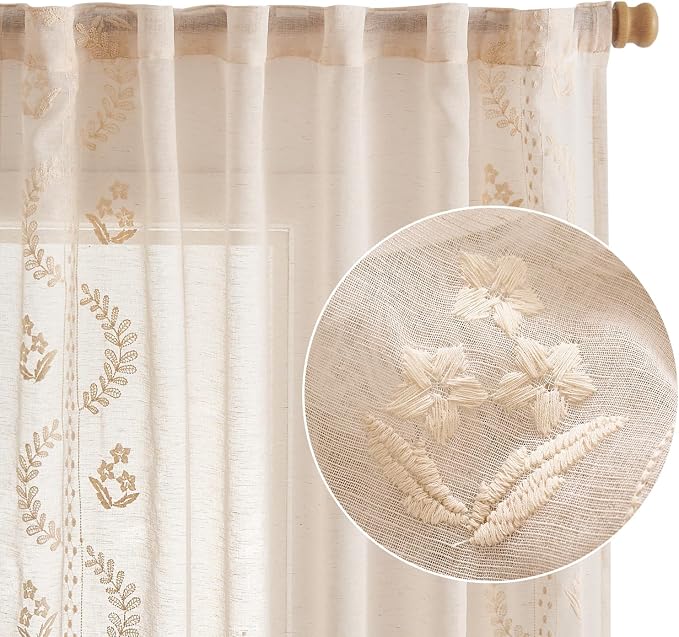 jinchan Belrose Linen Sheer Curtains - Image 7
