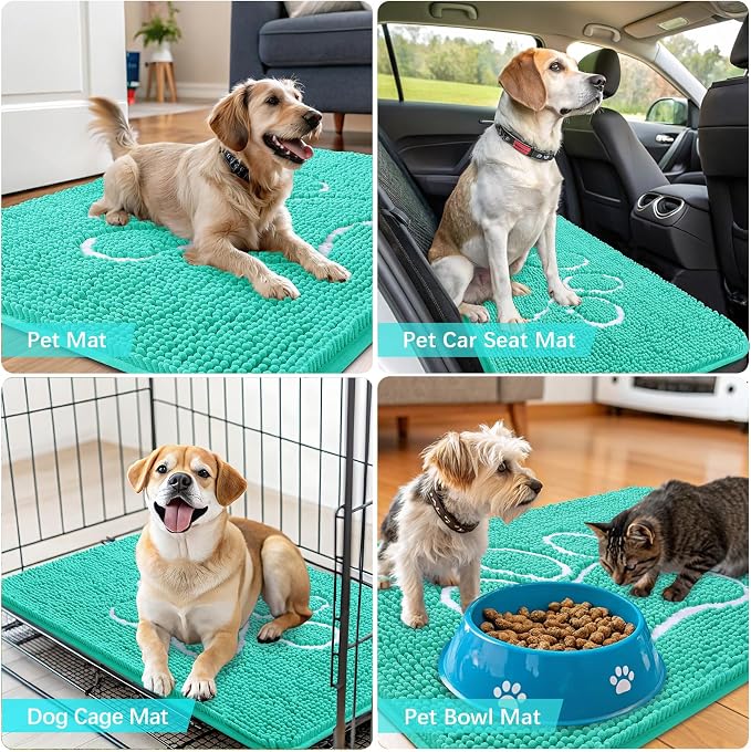 OLANLY Dog Door Mat for Muddy Paws 30x20, Paw Print Design, Absorbs Moisture - Image 7