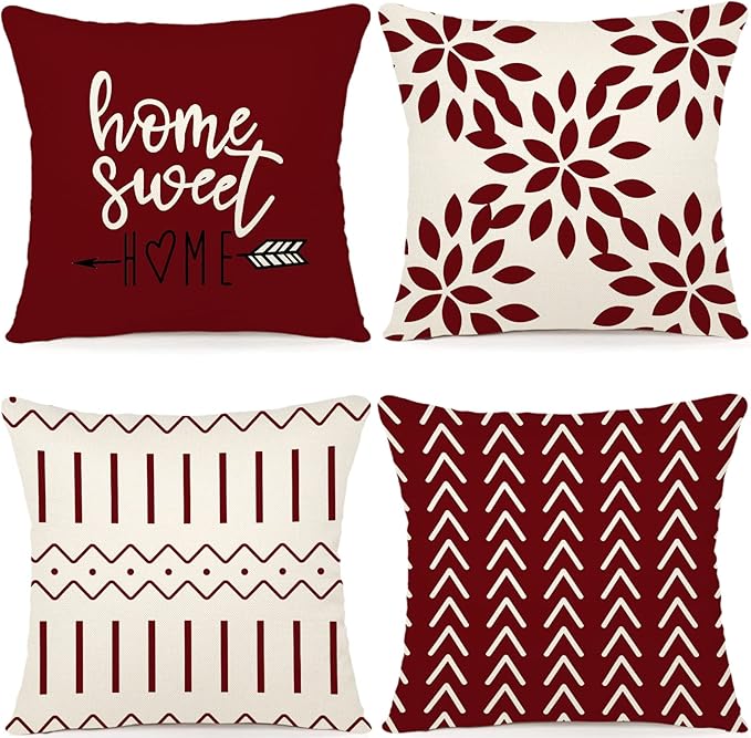 YCOLL Christmas Pillow Covers 20x20 Set of 4, Modern Sofa Throw Pillow Cover by PillowCoversExpert