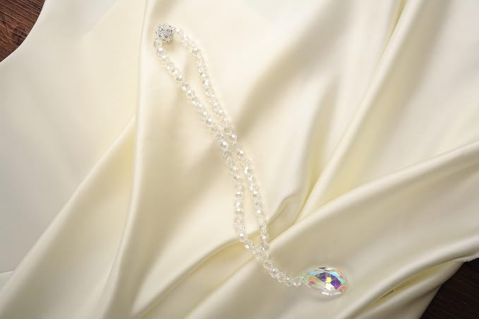 SUQ I OME 2 Pack of Luxury Crystal Beaded Magnetic Curtain Tieback and Holdback - Image 6