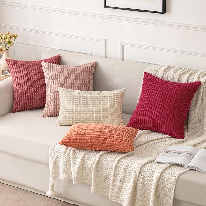 MIULEE Pack of 2 Corduroy Decorative Throw Pillow Covers 18x18 Inch Soft Boho - Image 2